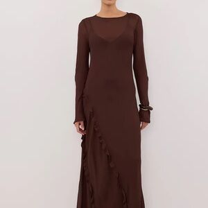 DISSH Marissa Chocolate Long Sleeve Dress.